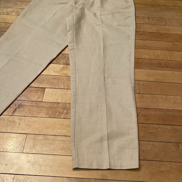 Liz Claiborne Lizsport Linen Blend Pants Women’s Size 14 Petite Beige Pleated - Picture 8 of 12